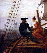 Caspar David Friedrich On the sailing-vessel painting